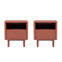 Manhattan Comfort Ella 39.4" Modern Nightstand 2-Piece Set - Terracotta-Modern Nightstand for Bedroom and Living Room Use. Set of 2