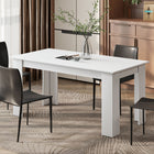 HOMCOM 63" Modern Dining Table with Wood Effect - White-Compact design fits small spaces with style and function