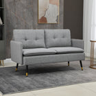 HOMCOM 55" Loveseat Sofa with Button Tufted Back - Grey-Button tufting on the back cushion adds a touch of luxury to your home 