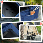 PawHut 3-in-1 Double Pet Stroller with Removable Carrier Bag and Car Seat - Blue-Safety leash and rear locking wheels for security 