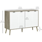 HOMCOM Modern 47.2" L Sideboard Buffet Cabinet - Brown-Can be used as a coffee bar cabinet, dining room server or TV console