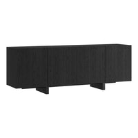 Hudson&Canal Harold Rectangular Fluted TV Stand for TV's up to 75" - Black Grain-A transitional design accomodates TVs up to 75" for your entertaining space