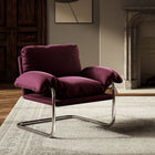 Modway Ansel Performance Velvet Accent Chair - Mulberry-Fixed Padded Seat