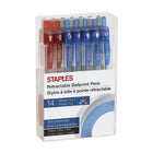 Staples Ballpoint Pens – 1.0mm – Assorted – 14 Pack-Retractable ballpoint pens