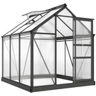 Outsunny Polycarbonate Greenhouse - 6' x 6' x 6.6' - Grey- A polycarbonate greenhouse for outside plant protection
 