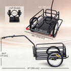 Aosom Folding Bicycle Cargo Trailer with Hitch - Black-Specially strengthen steel bar provides exceptional balance and steady