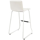 Modway Dive Bar Stool - White-Vinyl seat pad