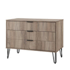 Manhattan Comfort DUMBO Modern 1-Drawer Nightstand and 3-Drawer Dresser Set - Rustic Grey-Perfect for Bedroom Storage, Lamps or Display Items.