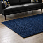 Modway Enyssa Solid Shag Area Rug - 5 ft W x 8 ft L - Navy-100% Polypropylene