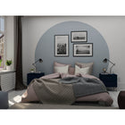 Manhattan Comfort Rockefeller 20.08" Mid-Century Modern 2-Drawer Nightstand 2-Piece Set - Tatiana Midnight Blue-Choose Your Handle Design When the Product is at Your Home! Option for Cut-Out Edge Handle, or Flush Design Look
