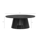 Manhattan Comfort Layla Modern Coffee and End Table - Black - Set of 2-Unique Slatted Conical Base Offers Stability with Modern Flare