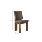 Modway Alba Armless Upholstered Dining Chairs - Taupe - 2 Pack-Center Stretcher Support