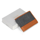 Champs Denim Leather Top Wing Wallet - Tan/Black-7 Credit card slots
