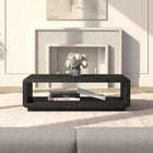 Hudson&Canal Lonni 47" Wide Rectangular Coffee Table - Black Grain-Clean with a soft, dry cloth and no harsh chemicals or abrasive cleaning materials