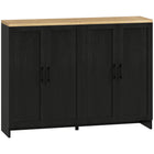 HOMCOM Modern 47.2" L Buffet Cabinet with Storage - Black-Two cabinets provide ample storage for daily supplies