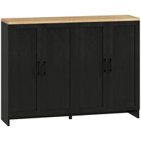 HOMCOM Modern 47.2" L Buffet Cabinet with Storage - Black-Two cabinets provide ample storage for daily supplies