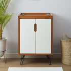 Modway Energize 24" Bathroom Vanity Cabinet - Cherry/White-Metal Hairpin Legs