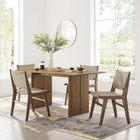 Modway Amistad 60" Wood Dining Table - Walnut-Adjustable Non-Marking Foot Pads