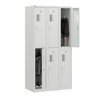 Ceha NH Series 2-Tier Locker with Front Hole Vents - Bank of 3 - Light Grey-High-quality powder-coated steel construction