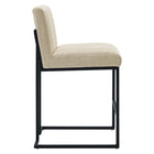 Modway Indulge Channel Tufted Fabric Counter Stool - Beige-Sled Base