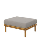 Modway Wren Outdoor Patio Teak Wood Ottoman - Natural/Driftwood-Plastic Floor Glides