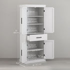 HOMCOM 72" H Tall Kitchen Pantry Cabinet with Barn Doors and Drawer - White-Anti-tipping design provides enhanced safety 