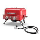 Kenmore 2 Burner Retro Tabletop Gas Grill - Red-Cast Aluminum Lid and Firebox.