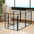 PawHut 6-Panel Foldable Dog Playpen with Door & Strap - 24" H-Comes with 6 ground stakes for added stability