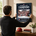 Frameworth Carolina Hurricanes 2026 Stanley Cup Champions: Ice Design PhotoGlass Framed Photo - 18" W x 22" H-Finished size 18x22 inches: Vertical framed display sized for living rooms, offices, fan caves, and sports rooms