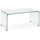 HOMCOM Glass Table with Safe Rounded Edges for Living Room - Clear-One-piece moulded design ensures high durability and sleek aesthetics