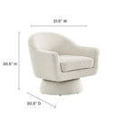Modway Astral Boucle Fabric Swivel Chair - Ivory-Boucle Fabric Upholstery