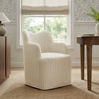 Modway Cordelle Linen Blend Swivel Dining Chair - Oatmeal Stripe-Striped Linen Blend Upholstery