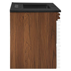 Modway Render 36" Wall-Mount Bathroom Vanity - White/Walnut/Black-Full-Extension Drawers