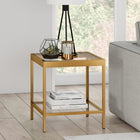 Hudson&Canal Alexis 20"W Square Side Table - Brass-Features easy assembly
