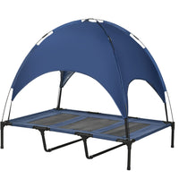 PawHut Elevated Cooling Pet Bed with Canopy for XL Dogs - Dark Blue-Elevated off the ground for comfort and to allow airflow on all sides 