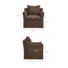 Modway Somerset Linen Blend Slipcovered Armchair - Cocoa-Deep Seat Cushion