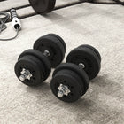 Soozier 55 lb Adjustable Dumbbells Weight Set-The weight dumbbell set can be stacked together, you can easily store and carry the set when finished 