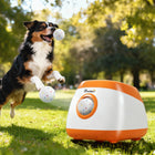 PawHut Automatic Dog Ball Launcher with 3 ETPU Balls - Orange-Only launches when a ball's detected, quieter operation helps shy dogs play with ease 