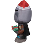 GEMMY Airblown Inflatable Christmas Mandalorian with Santa Hat & Present - 42"-Self-inflates in seconds