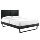 Modway Marlee Wood Full Platform Bed with Angular Frame - Black-Wood Slat Support System