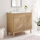 Modway Render 36" Bathroom Vanity - Oak/White-Walnut Grain Vanity