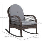 Outsunny 2-Piece Wicker Outdoor Rocking Chair Set-Curved armrests and sloping backrest for comfortable support 
