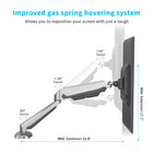 ShoppingAll Adjustable Single Gas Spring Monitor Mount Desk Stand for 15"-32" Monitor - Silver-Features one super speed USB 3.0 port, and audio port for quick access to flash drives, and convenient for charging your devices
