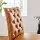 Modway Duchess Vinyl Dining Chair - Tan - 2 Pack-Solid Rubberwood Legs
