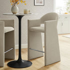 Modway Talia 41" Upholstered Fabric Bar Stool - Linen-Bentwood Frame