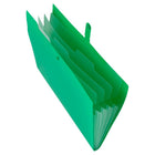 JAM Paper Letter Size File Folders - Snap Tab Closure - Green with Clear-Size: 9 x 11.5 inches | Includes 5 clear pockets
