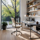 Zuo Auction Office Chair - Beige-Dimensions: 26.8" L x 24.4" W x 41.3" H