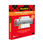 Scotch Thermal Laminating Pouches - 3 mil Size - 200 Pack-Ideal for protecting items from damage