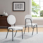 Modway Craft Upholstered Fabric Dining Side Chairs - Black/White - 2 Pack-Dense Foam Padding
