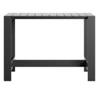 Modway Tahoe Rectangle Outdoor Aluminum Bar Table - 59" - Grey-Assembly Required